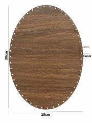 Rattan Örgü Plakası Rattan Tabanı Elips 5 li Set 3mm Çift Yüz Boyalı Ceviz