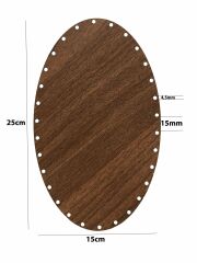Rattan Örgü Plakası Rattan Tabanı Elips 5 li Set 3mm Çift Yüz Boyalı Ceviz