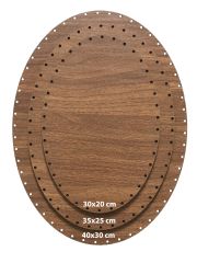 Rattan Örgü Plakası Rattan Tabanı Elips 3 lü Set 3mm Çift Yüz Ceviz