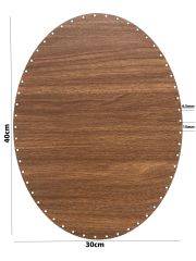 Rattan Örgü Plakası Rattan Tabanı Elips 3 lü Set 3mm Çift Yüz Ceviz