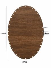 Rattan Örgü Plakası Rattan Tabanı Elips 3 lü Set 3mm Çift Yüz Ceviz