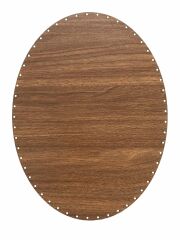 Rattan Örgü Plakası Rattan Tabanı 40x30 cm Elips Oval 3mm Çift Yüz Boyalı Ceviz