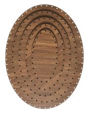 Rattan Örgü Plakası Rattan Tabanı 40x30 cm Elips Oval 3mm Çift Yüz Boyalı Ceviz