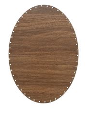 Rattan Örgü Plakası Rattan Tabanı 35x25 cm Elips Oval 3mm Çift Yüz Boyalı Ceviz