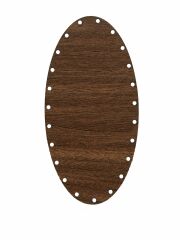 Rattan Örgü Plakası Rattan Tabanı 20x10 cm Elips Oval 3mm Çift Yüz Boyalı Ceviz