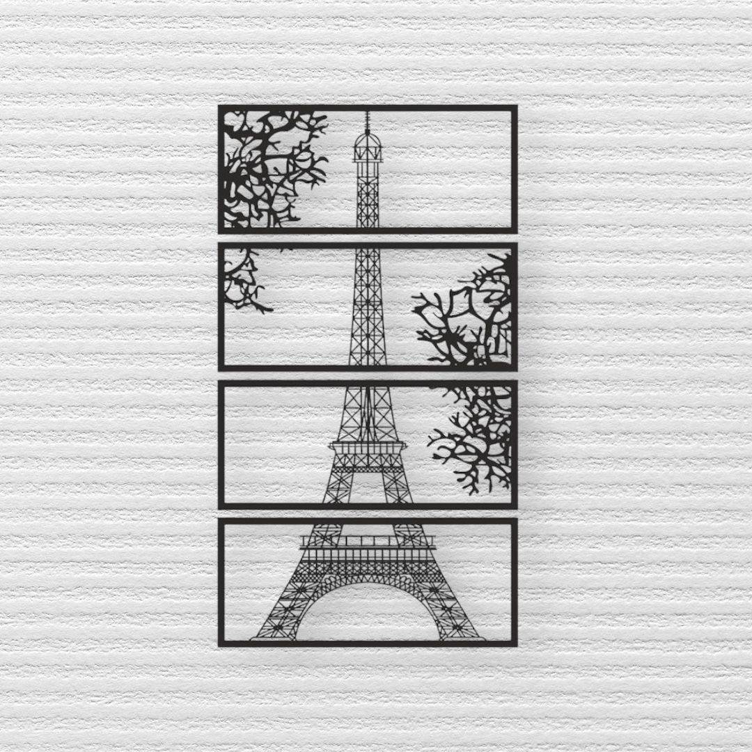 Ahşap Paris  Eyfel Kulesi Duvar Süsü
