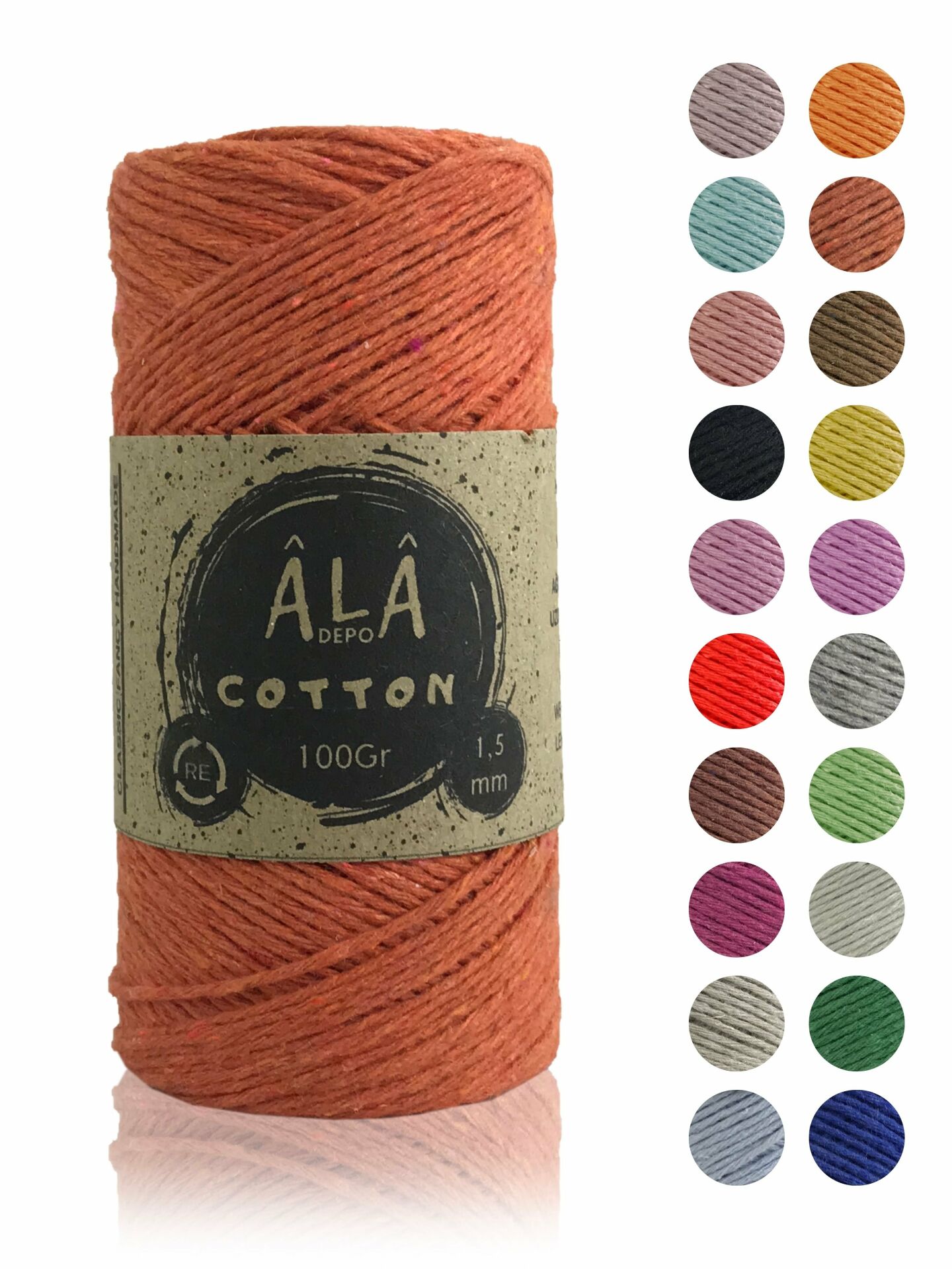 Cotton Panç Amigurumi İpi Koton Punch İpi 1,5mm - 100 Gram Turuncu