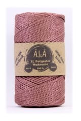 XL Polyester Makrome  No:6 - 3mm (Kalın) Çanta İpi Gül Kurusu