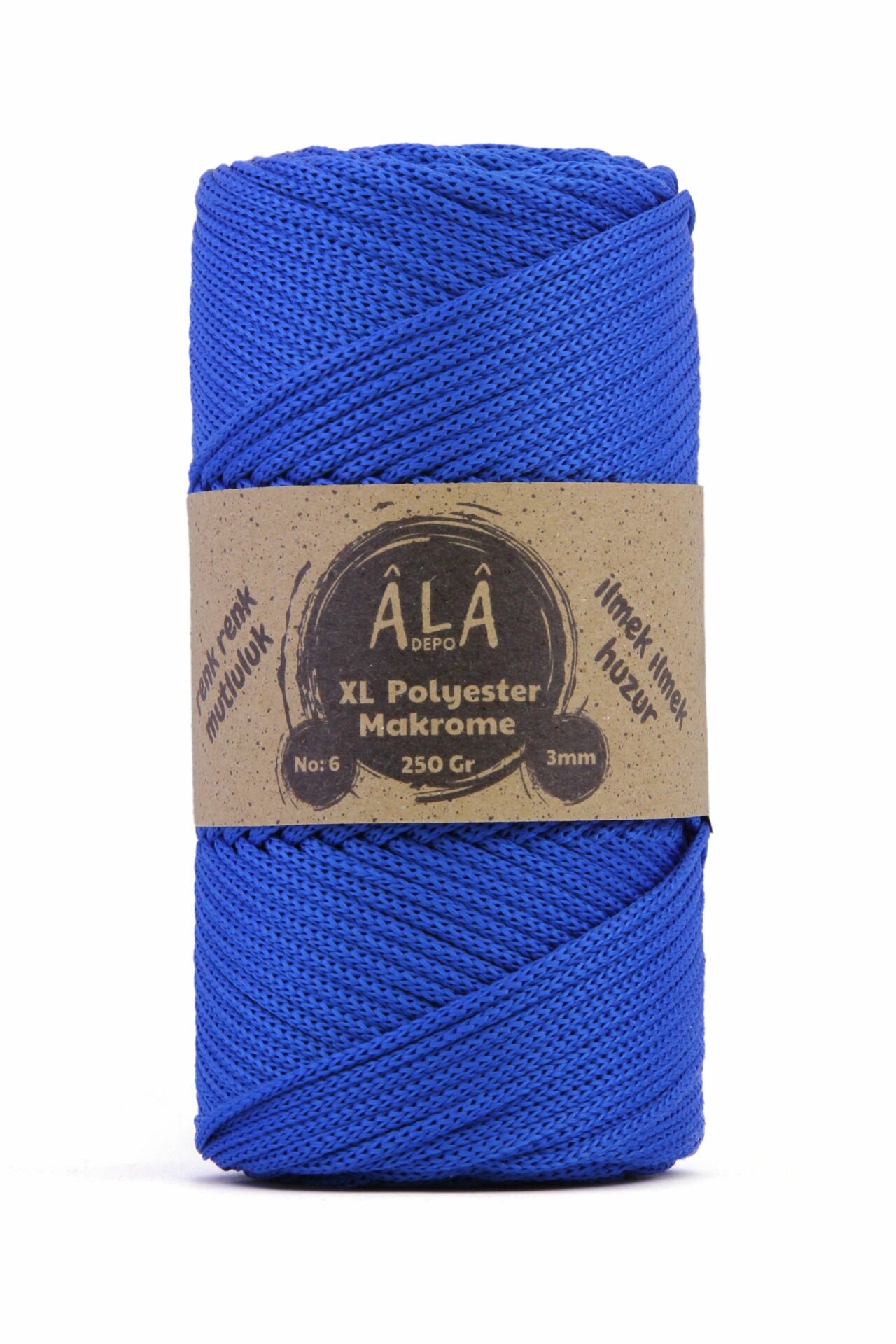 XL Polyester Makrome  No:6 - 3mm (Kalın) Çanta İpi Mavi