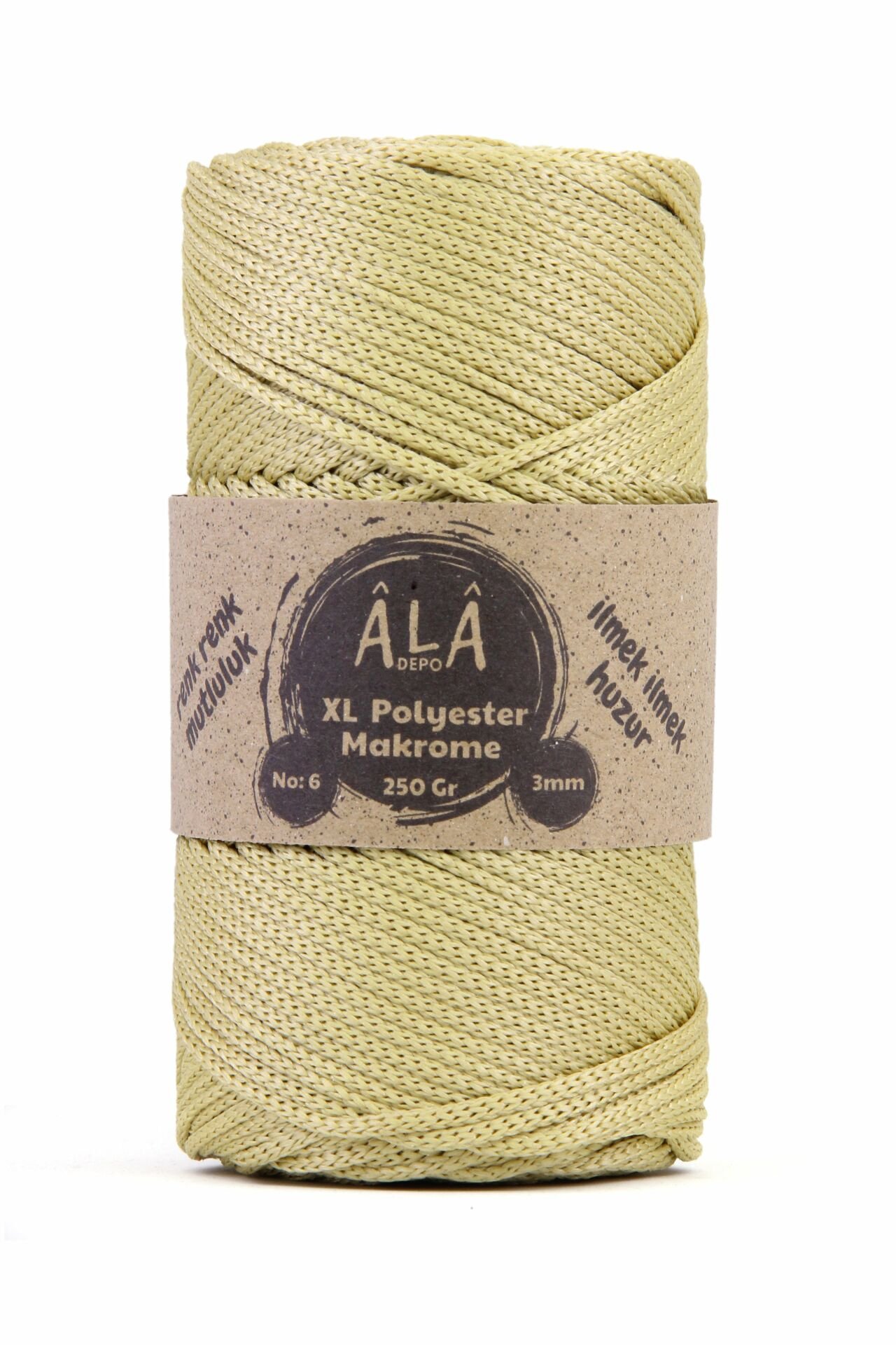 XL Polyester Makrome  No:6 - 3mm (Kalın) Çanta İpi Safran