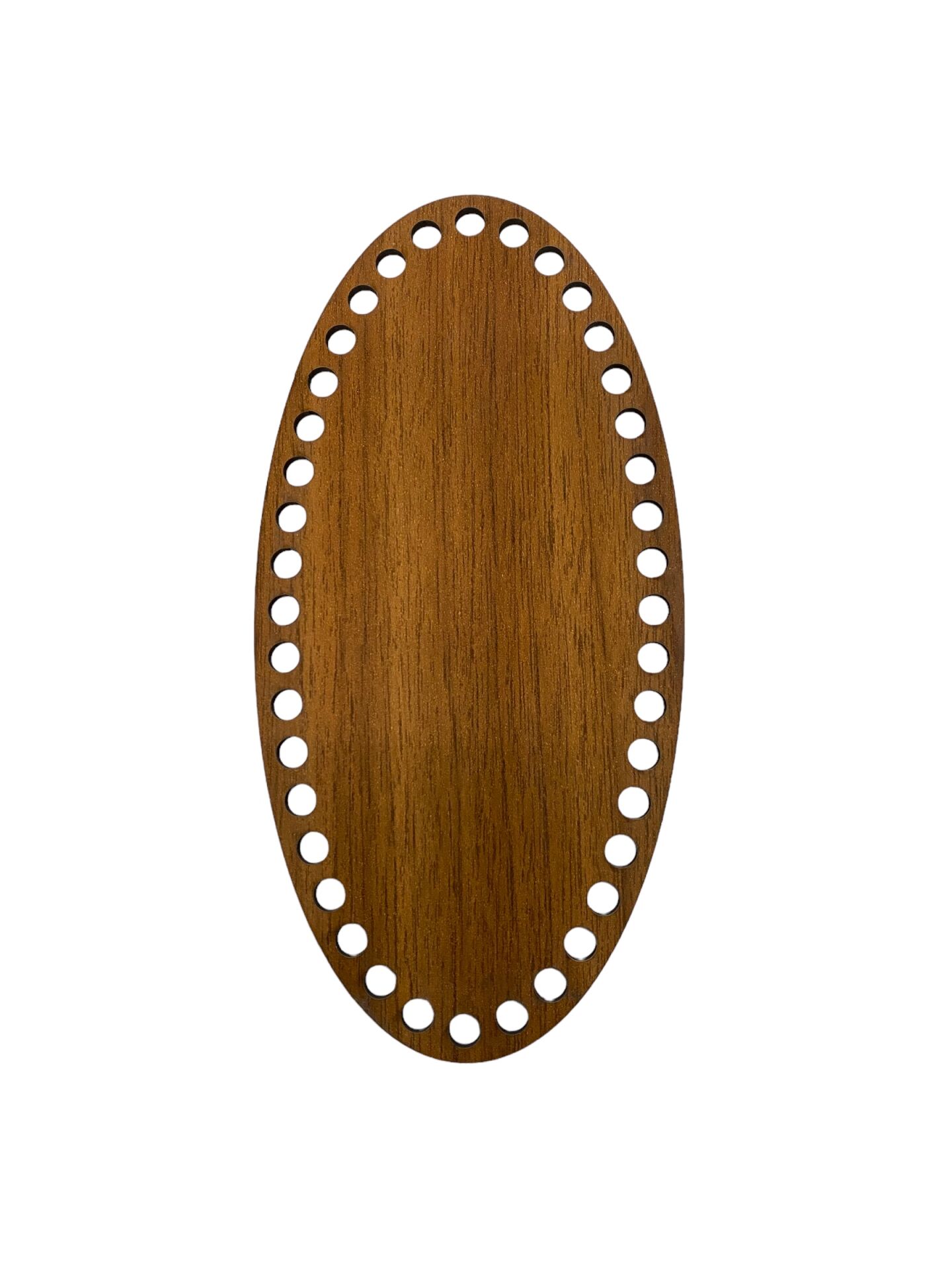 Ahşap Oval Elips Sepet Tepsi Tabanı 20x10cm Ceviz Çift Yüz 3 mm MDF