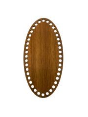 Ahşap Oval Elips Sepet Tepsi Tabanı 20x10cm Ceviz Çift Yüz 3 mm MDF