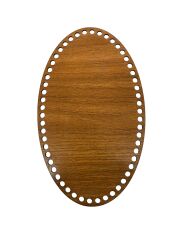 Ahşap Oval Elips Sepet Tepsi Tabanı Ceviz  5'li