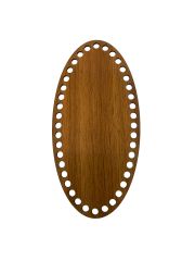 Ahşap Oval Elips Sepet Tepsi Tabanı Ceviz  5'li