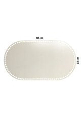 Ahşap Sepet Tepsi Tabanı 40x22 cm Oval Beyaz Çift Yüz 3mm MDF