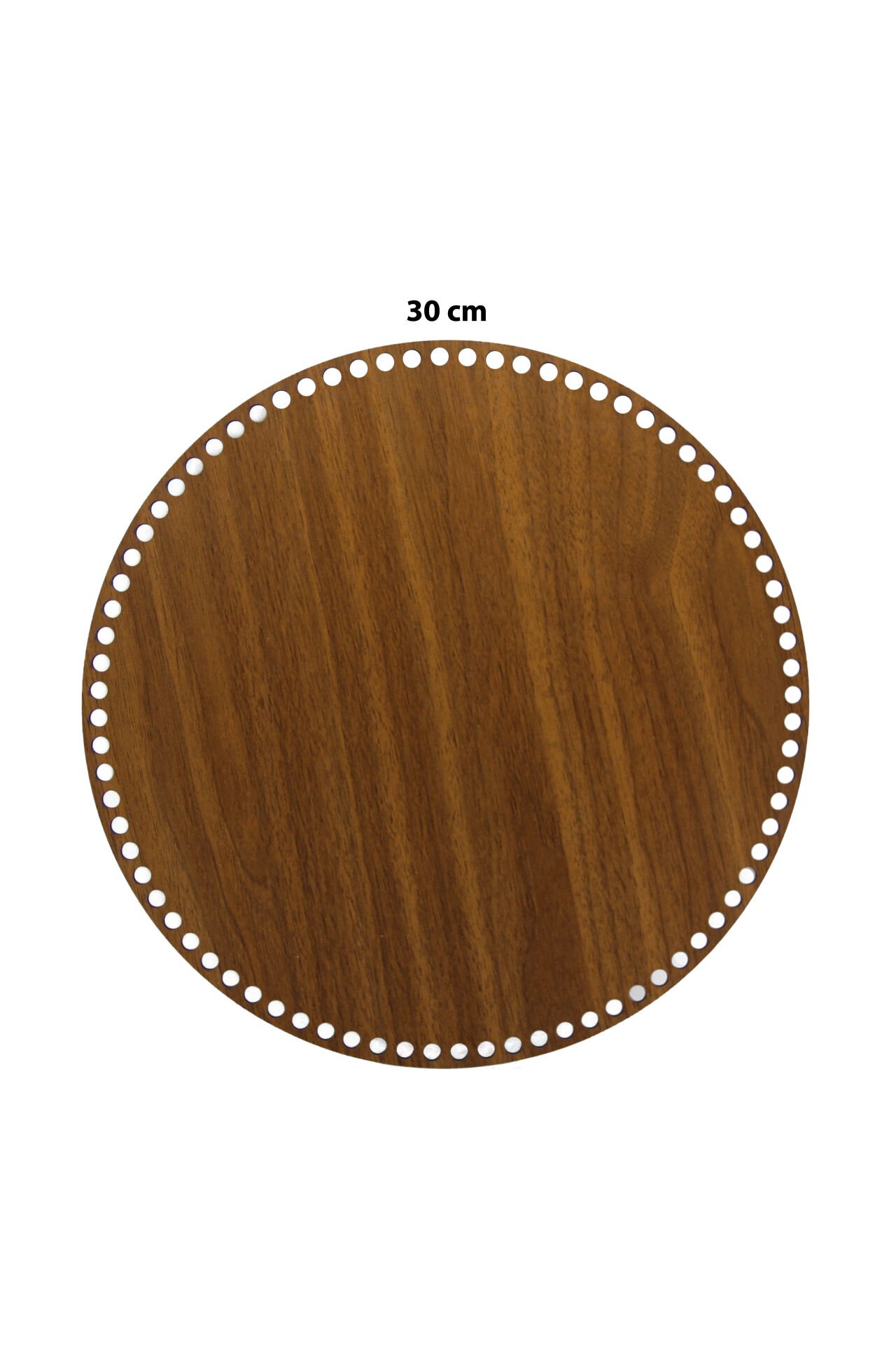 Ahşap Sepet Tepsi Tabanı 30cm Ceviz Çift Yüz 3mm MDF