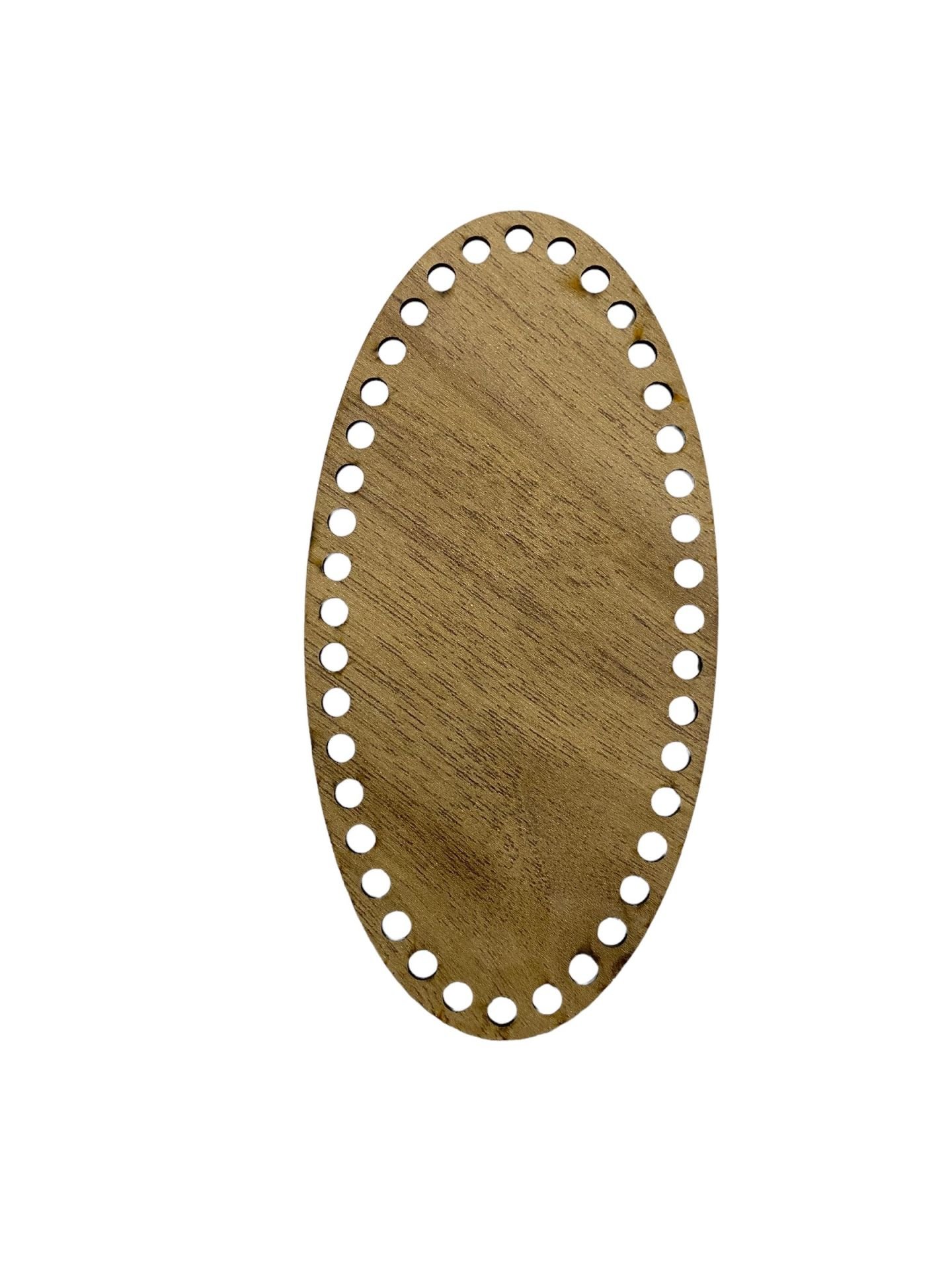 Ahşap Oval Elips Sepet Tepsi Tabanı 20x10cm Meşe Çift Yüz 3 mm MDF