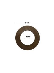 Makrome Küçük Halka 5cm 3mm Mdf Ceviz (10 Adet)
