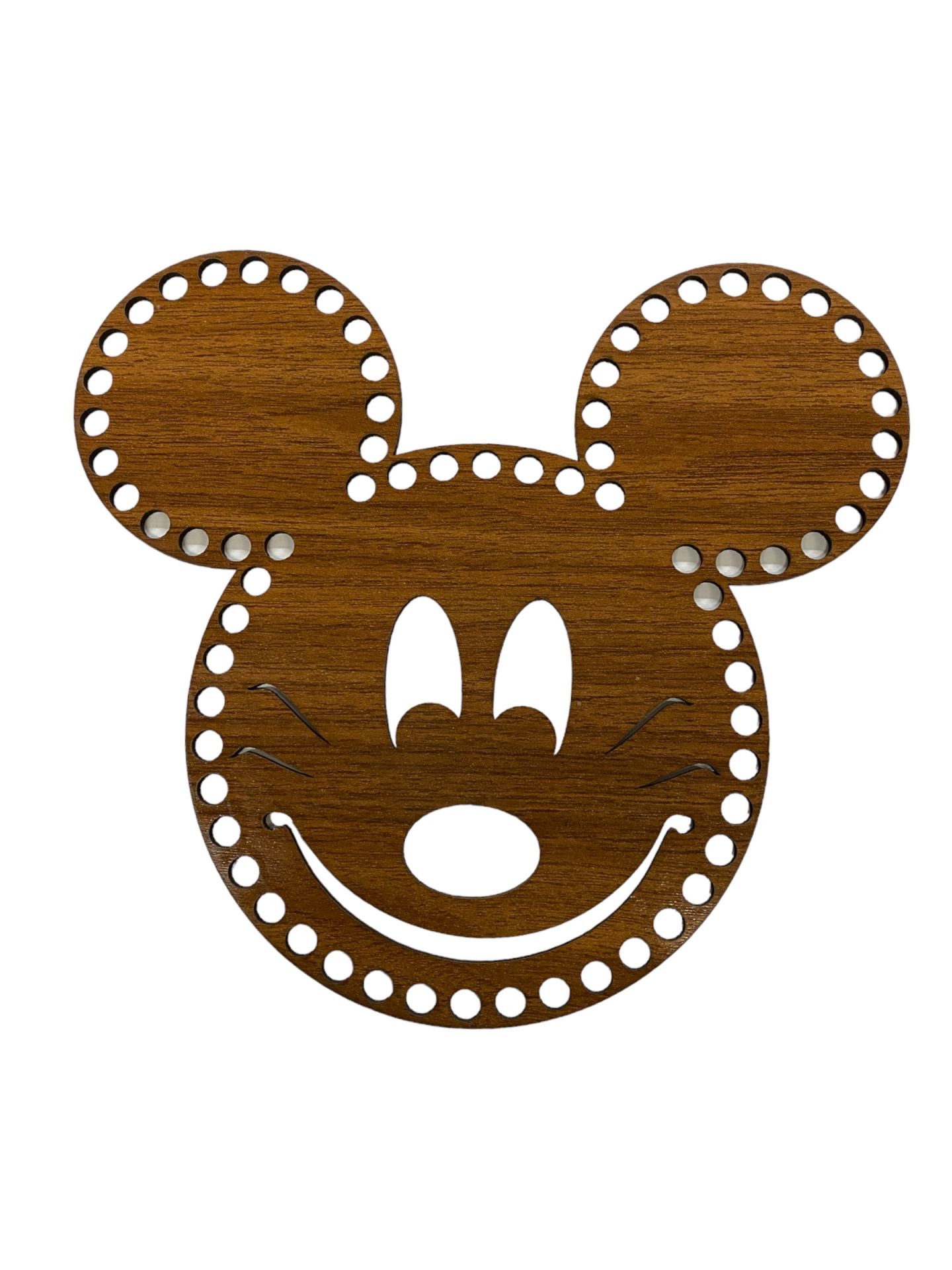 Ahşap Mickey Mouse Sepet Tabanı Ceviz  23x10 cm