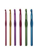 Metal Saplı Tığ Seti Penye Örgü Tığ Seti 5-6-7-8-9-10 mm  6 lı (15 cm)