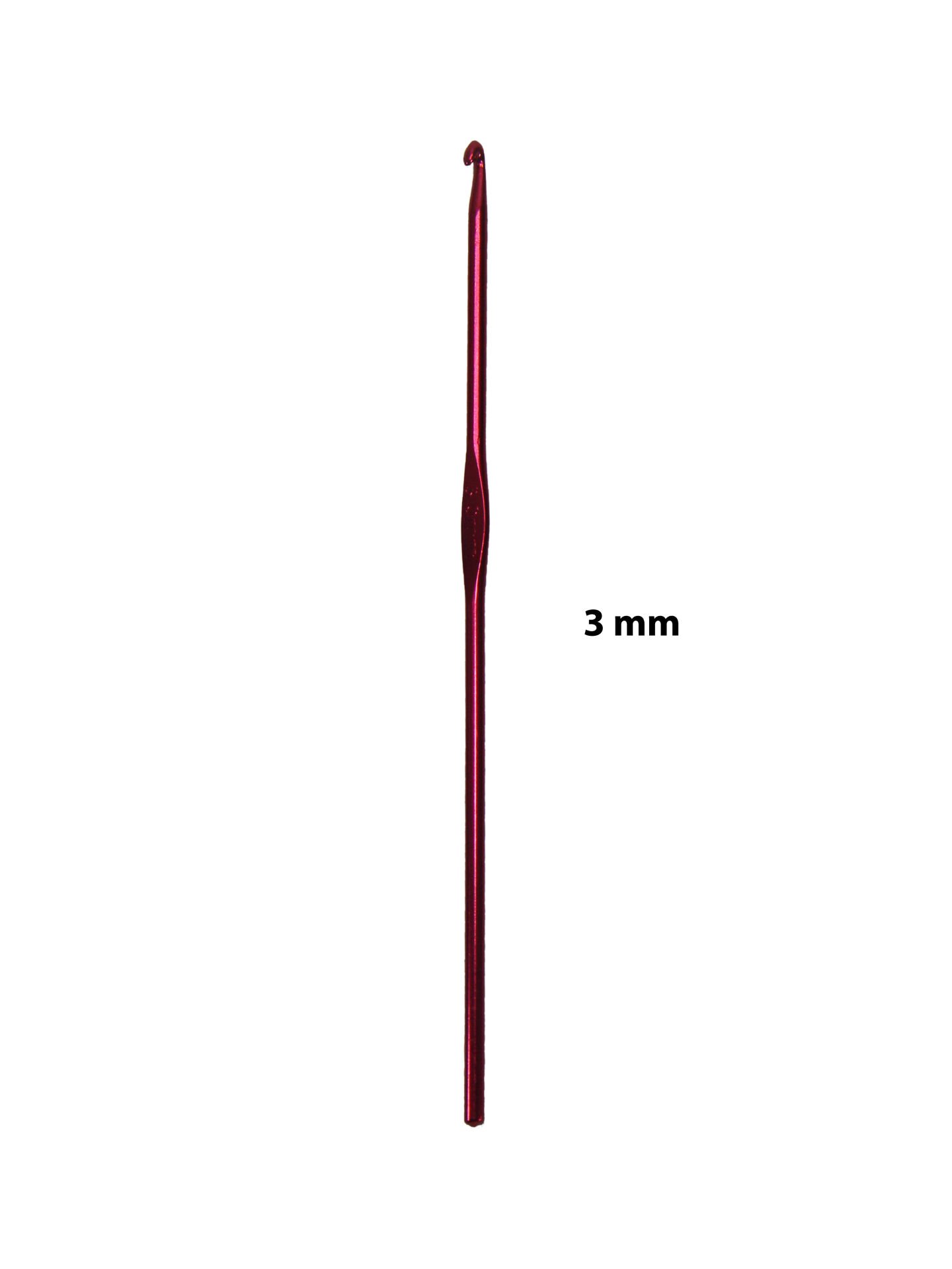 Metal Tığ Yün Penye Makrome Örgü No: 3 mm (15cm)