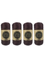 Polyester Makrome İp Çanta Supla Örgü İpi 3mm. 4 Adet Kahverengi (koyu) Toplam 400 gr