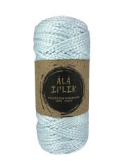 Polyester Makrome İp Çanta Supla Örgü İpi 3mm Açık Mavi (parlak)