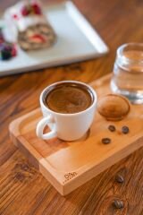 Kare Ahşap Çay & Kahve Sunum Tabağı