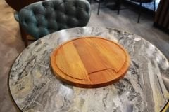 Ahşap Doğal Gürgen Ağacı Pizza Servis & Sunum Tabağı – Ayaklı  Tasarım
