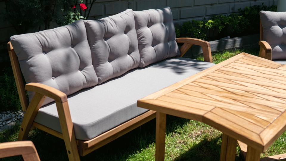 THALİA 3\'lü Kahve Bahçe Mobilyası-Antrasit Minder 3+1+1+MASA Oturma Grubu Bench ve Berjer