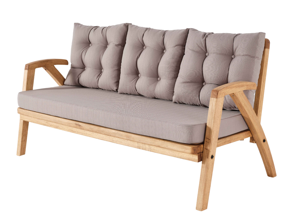 THALİA 3\'lü Kahve Bahçe Mobilyası-Antrasit Minder 3+1+1+MASA Oturma Grubu Bench ve Berjer