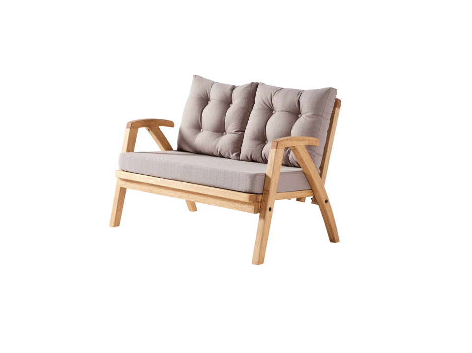 THALİA 2\'li Kahve Bahçe Mobilyası-Antrasit Minder 2+1+1+MASA Oturma Grubu Bench ve Berjer
