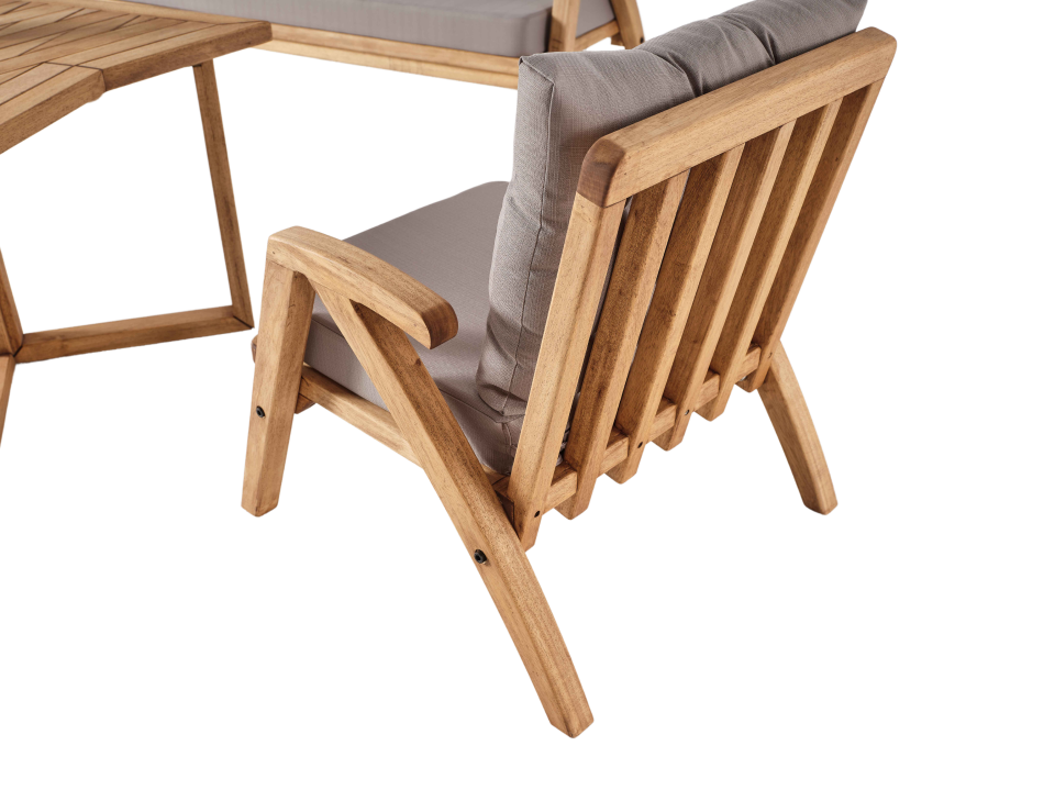 THALİA 2\'li Kahve Bahçe Mobilyası-Antrasit Minder 2+1+1+MASA Oturma Grubu Bench ve Berjer