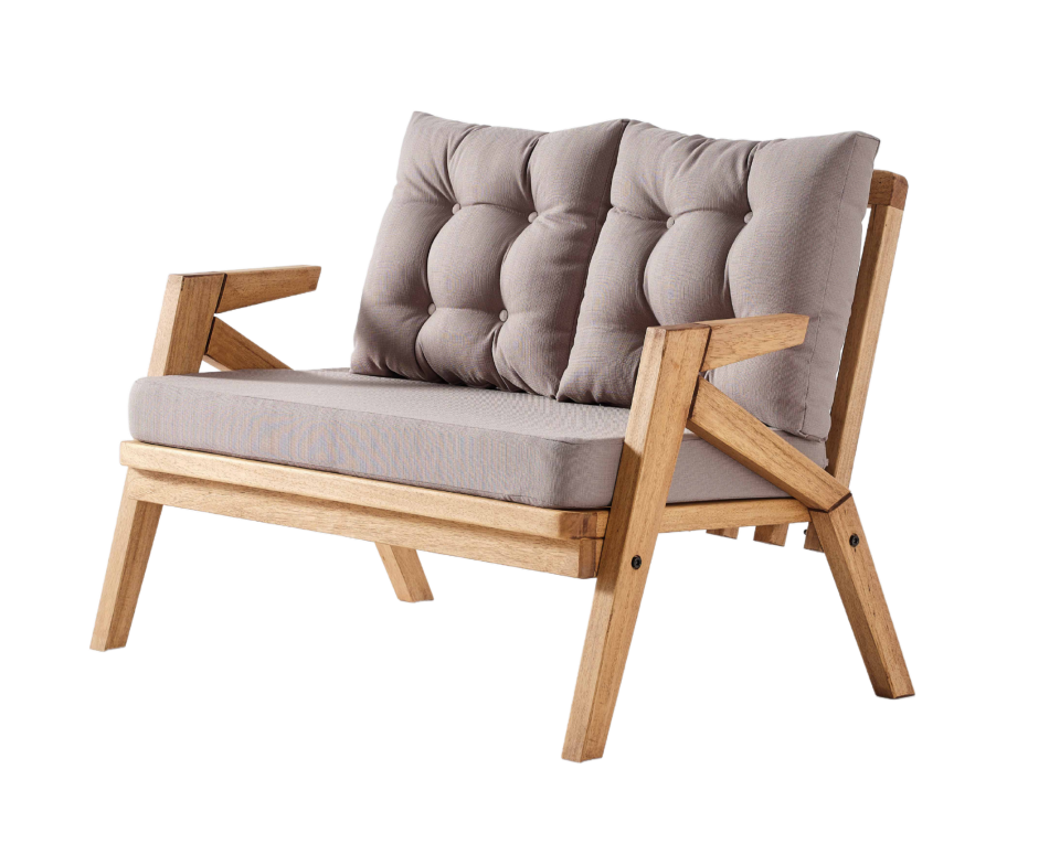 LİORA 2\'li Kahve Bahçe Mobilyası-Antrasit Minder 2+1+1+MASA Oturma Grubu Bench ve Berjer