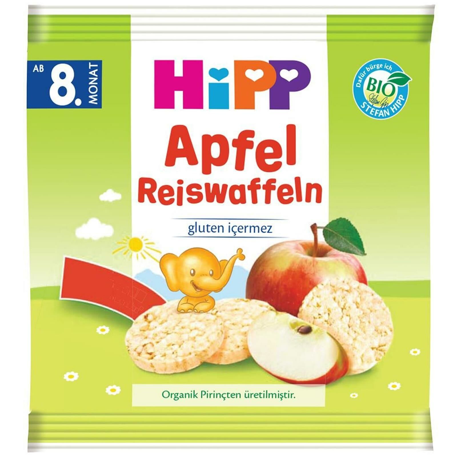 Hipp Organik Elmalı Pirinçli Bebek Gofreti 30 gr