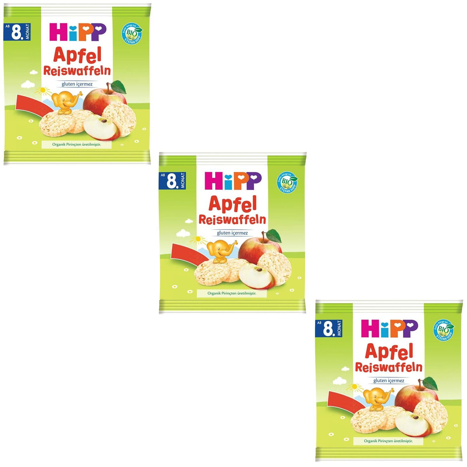 Hipp Organik Elmalı Pirinçli Bebek Gofreti 30 gr 3 ADET