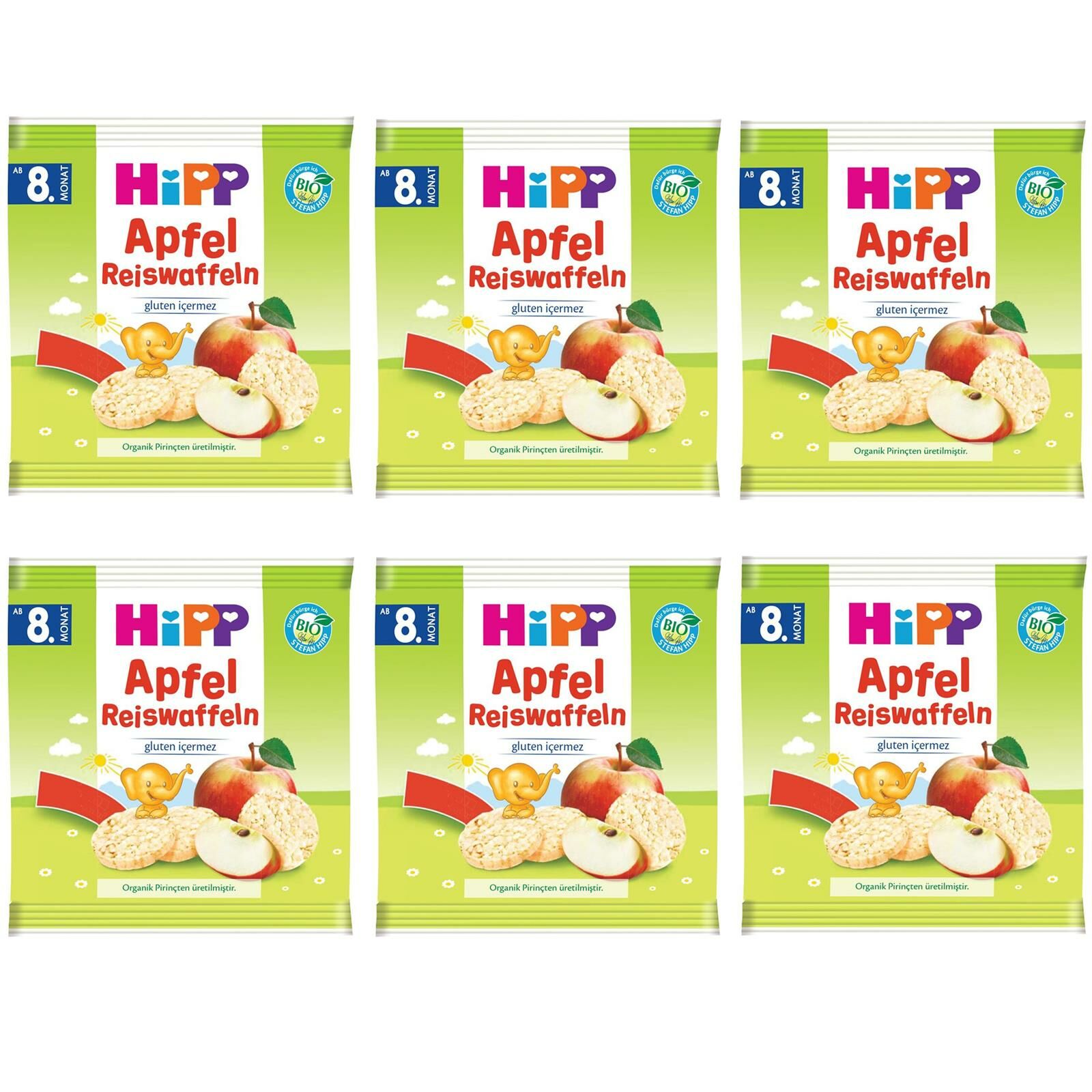 Hipp Organik Elmalı Pirinçli Bebek Gofreti 30 gr 6 ADET