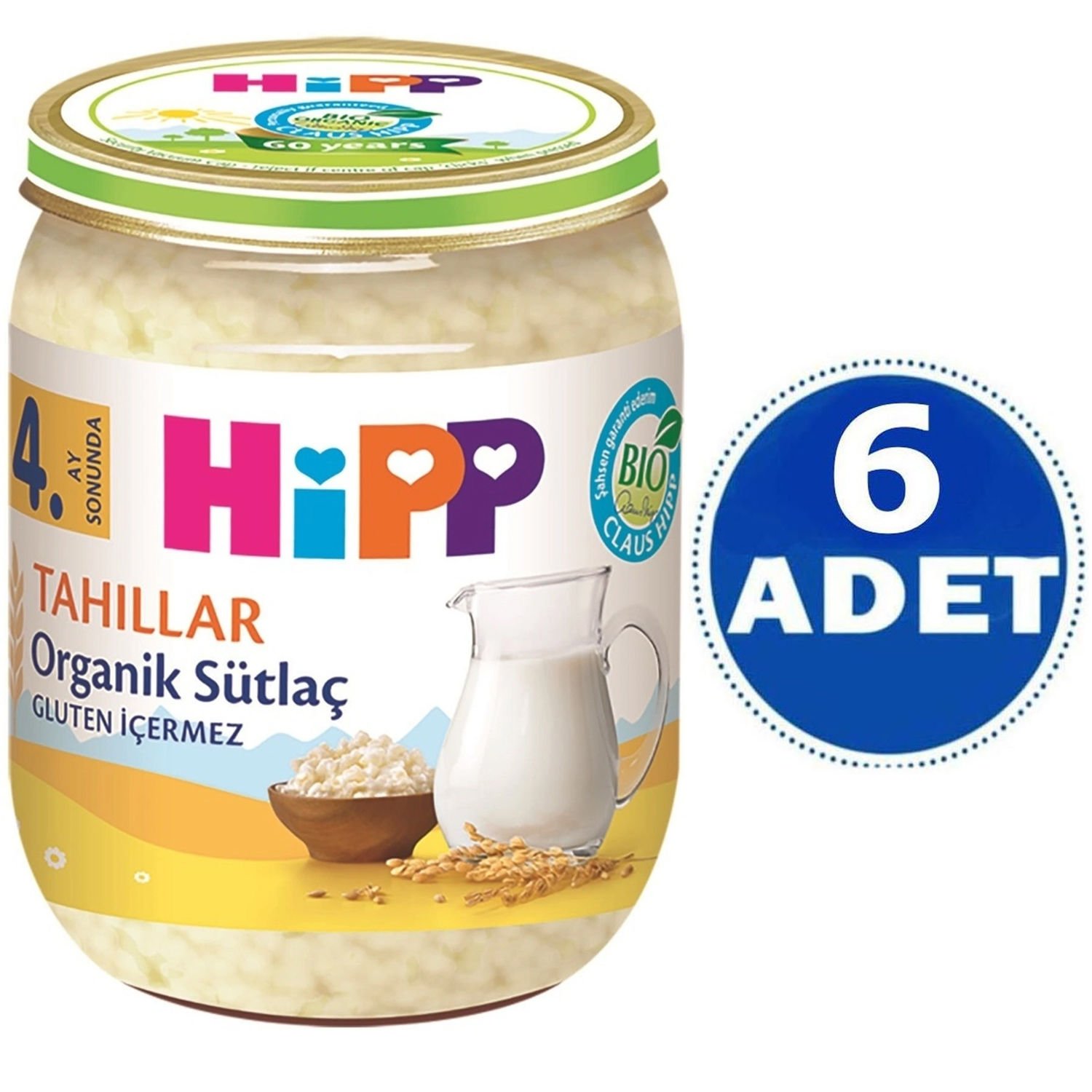 Hipp Kavanoz Maması Organik Sütlaç 125 gr 6 ADET