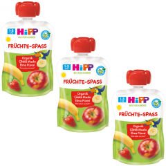 Hipp Organik Çilekli Muzlu Elmalı Meyve Püresi 100 gr 3 ADET