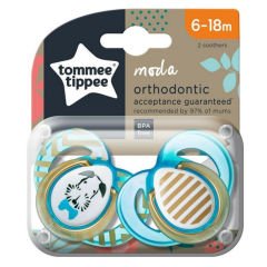 Tommee Tippee Moda Ortodontik 2'li Emzik 6-18 Ay Desenli