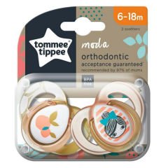Tommee Tippee Moda Ortodontik 2'li Emzik 6-18 Ay Desenli