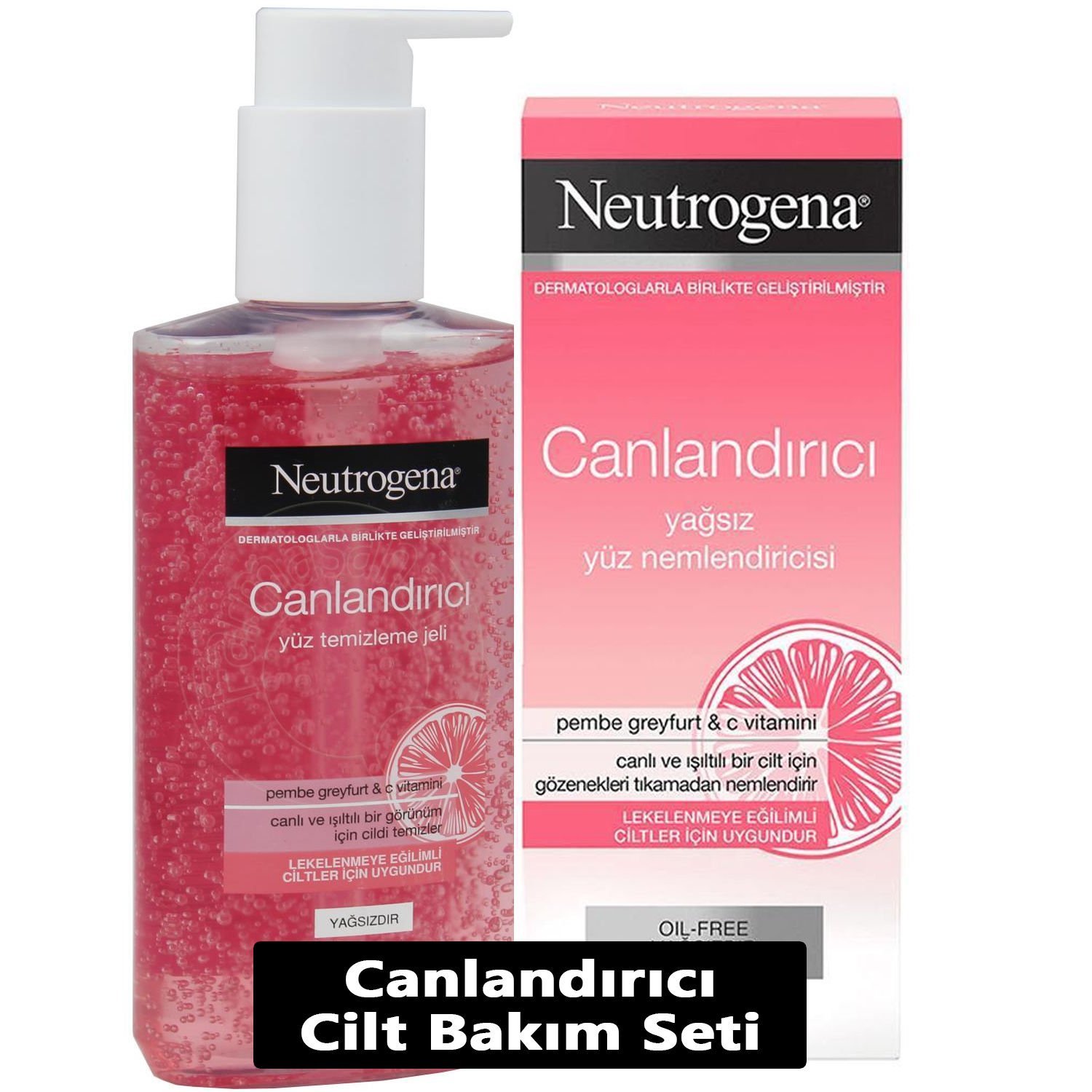 Neutrogena Canlandırıcı Pembe Greyfurt Özlü Yüz Temizleme Jeli 200 ml + Yağsız Nemlendirici 50 ml