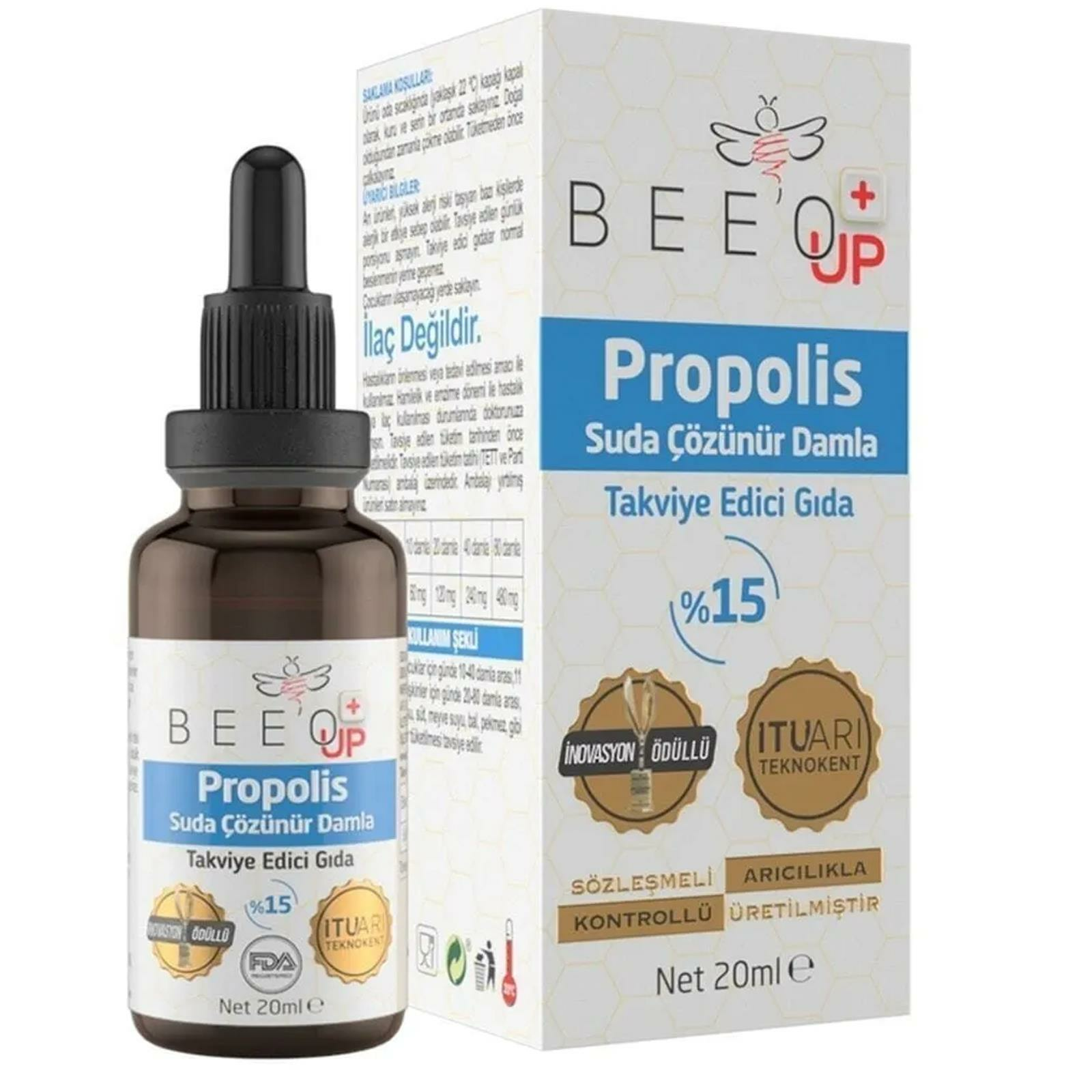 Beeo Up %15 Suda Çözünür Propolis Damla 20 ml