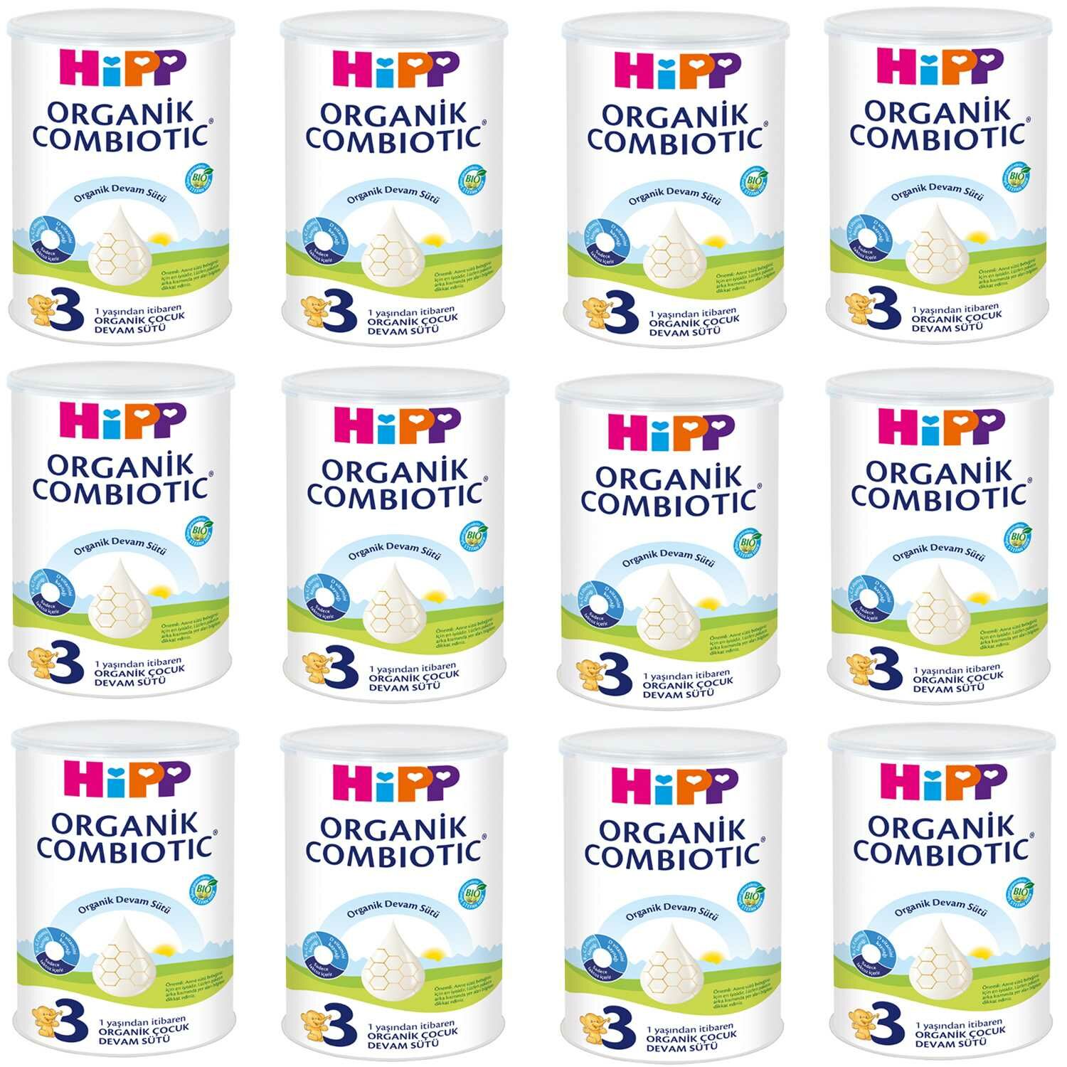 Hipp 3 Organik Combiotic Devam Sütü 350 gr 12 Adet