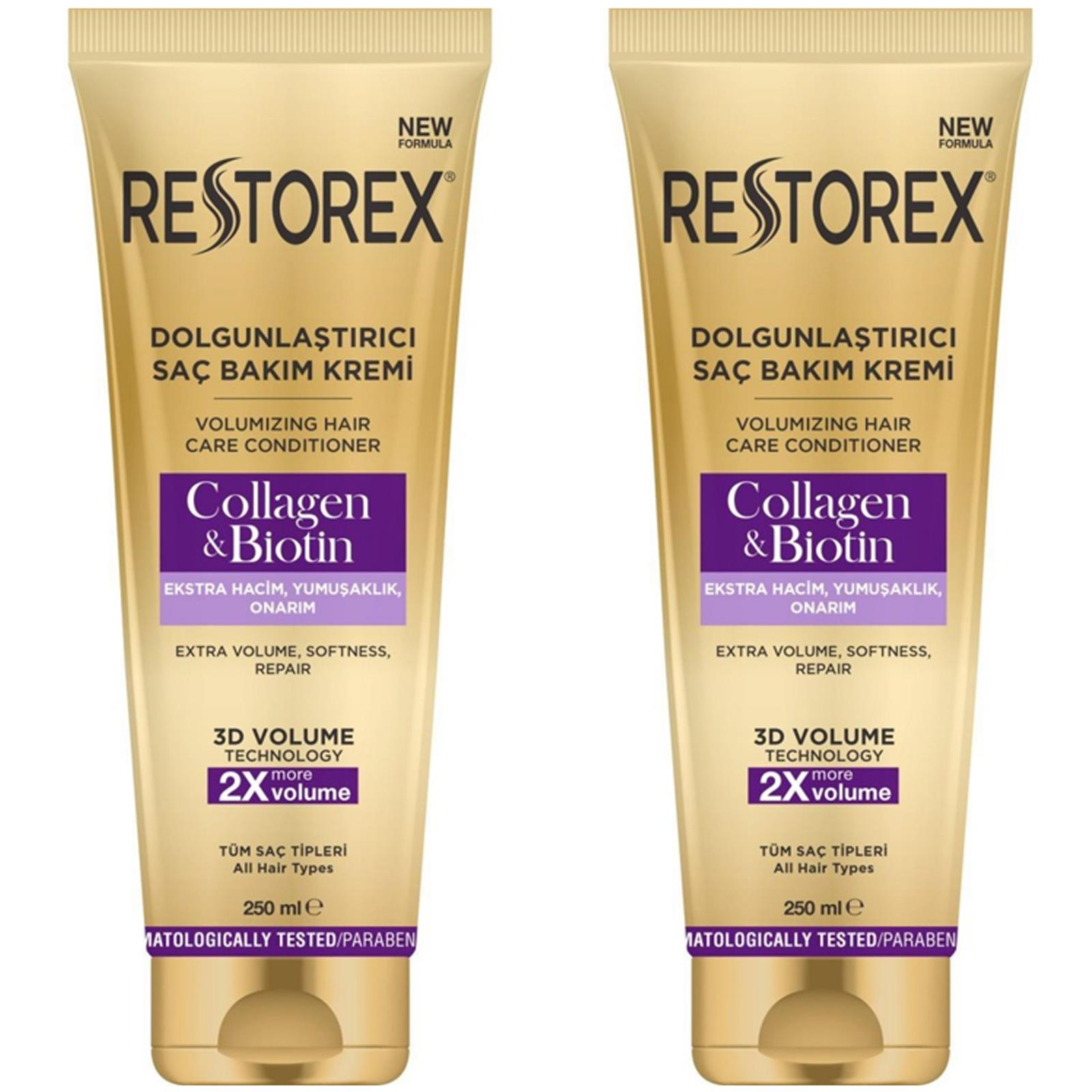 Restorex Collagen Ve Biotin Dolgunlaştırıcı Saç Bakım Kremi 250 ml 2 ADET