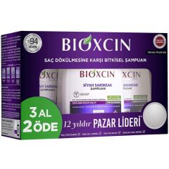 Bioxcin Saç Dökülmesine Karşı Siyah Sarımsak Şampuanı 3 x 300 ml 3 Al 2 Öde