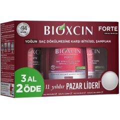 Bioxcin Forte Saç Dökülmesine Karşı Bitkisel Şampuan 3 x 300 ml 3 Al 2 Öde