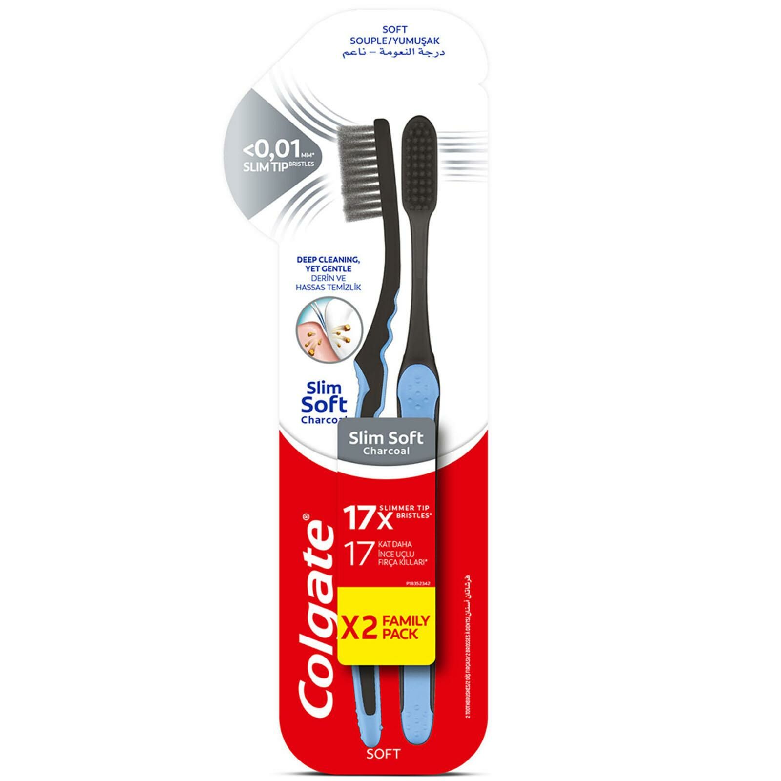 Colgate Mikro İnce Siyah Yumuşak Diş Fırçası 1+1