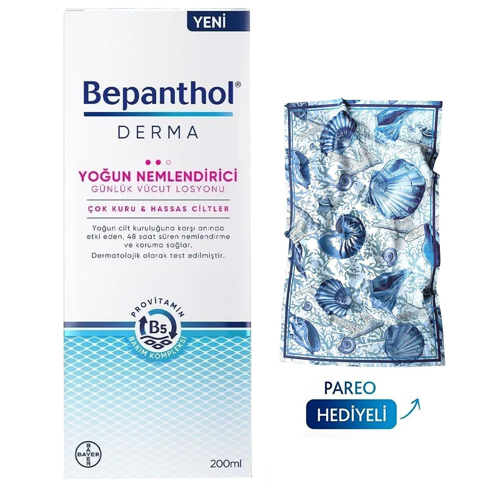 Bepanthol Derma Yoğun Nemlendirici Günlük Vücut Losyonu 200 ml + Tuvana Büyükçınar Tasarımlı Pareo Hediye