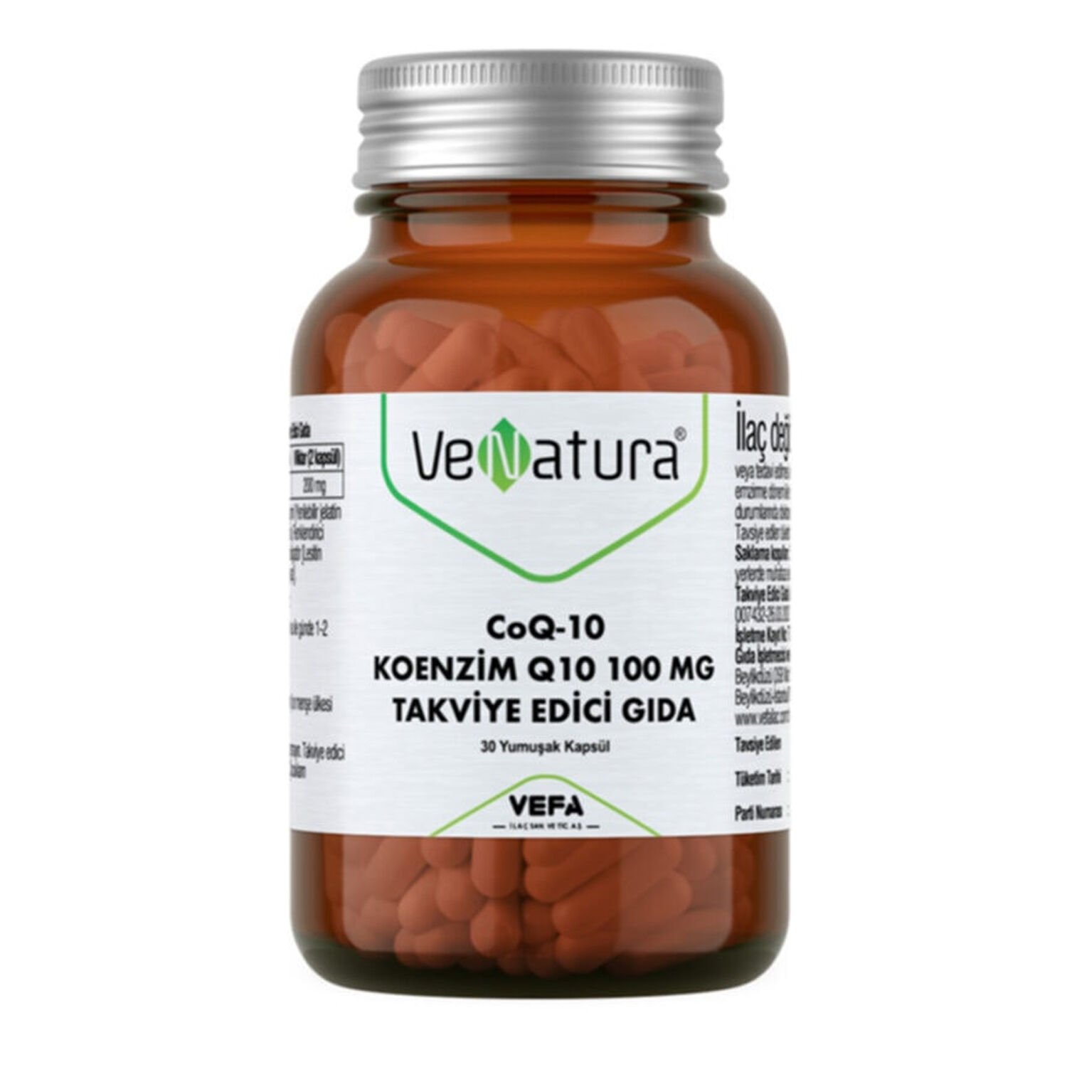 Venatura CoQ 10 Koenzim Q10 100 mg 30 Yumuşak Kapsül